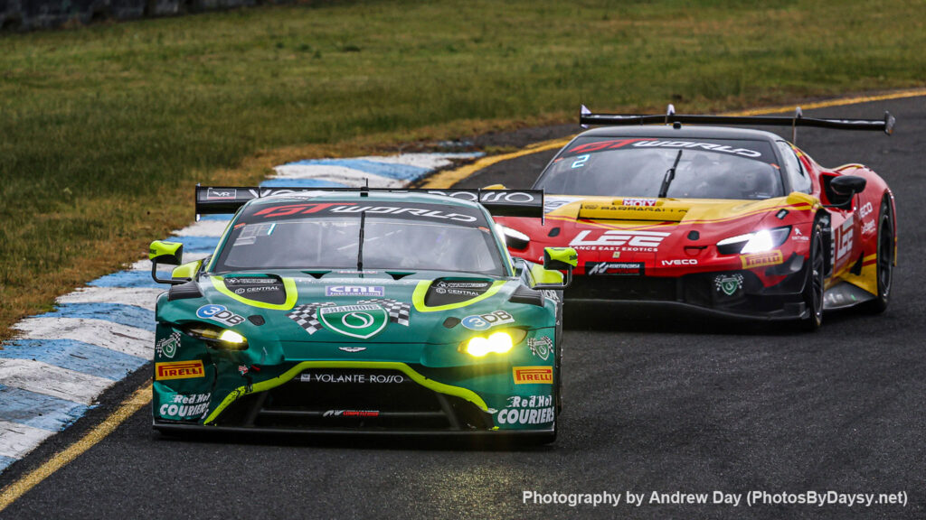 1 Aston Martin 26 Ferrari Sunday GT World Challenge Australia Sandown Photos by Andrew Day 2