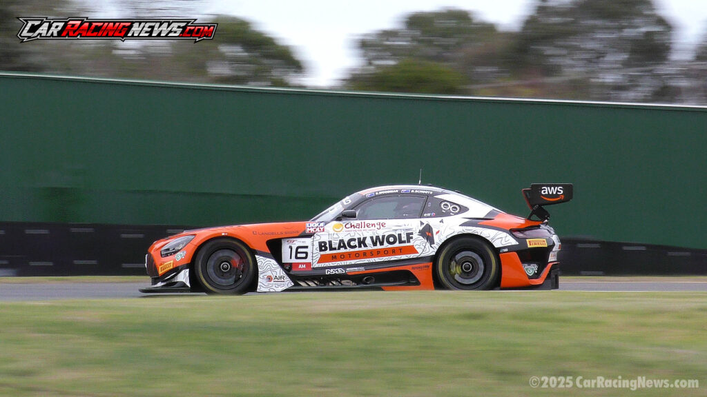 GT World Challenge Australia 2025 Bart Schoots Shane Woodman 16 Mercedes-AMG GT3 EVO Black Wolf Motorsport Sandown Raceway Victoria