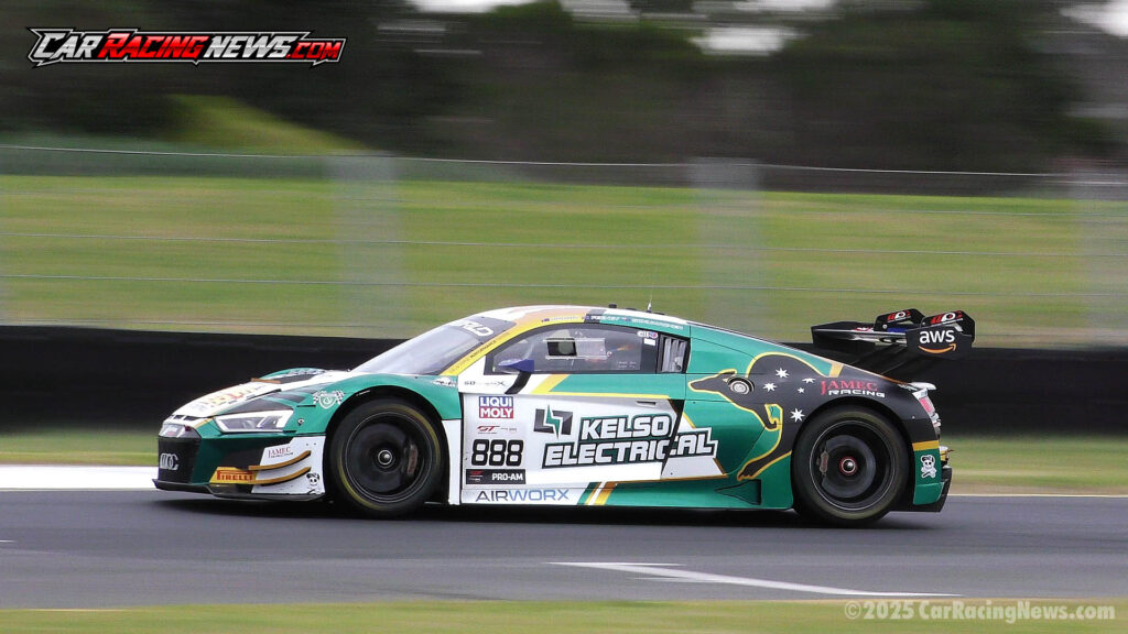 GT World Challenge Australia 2025 Brock Feeney Brad Schumacher 888 Audi R8 LMS EVO ll Kelso Electrical Team MPC Sandown Raceway Victoria